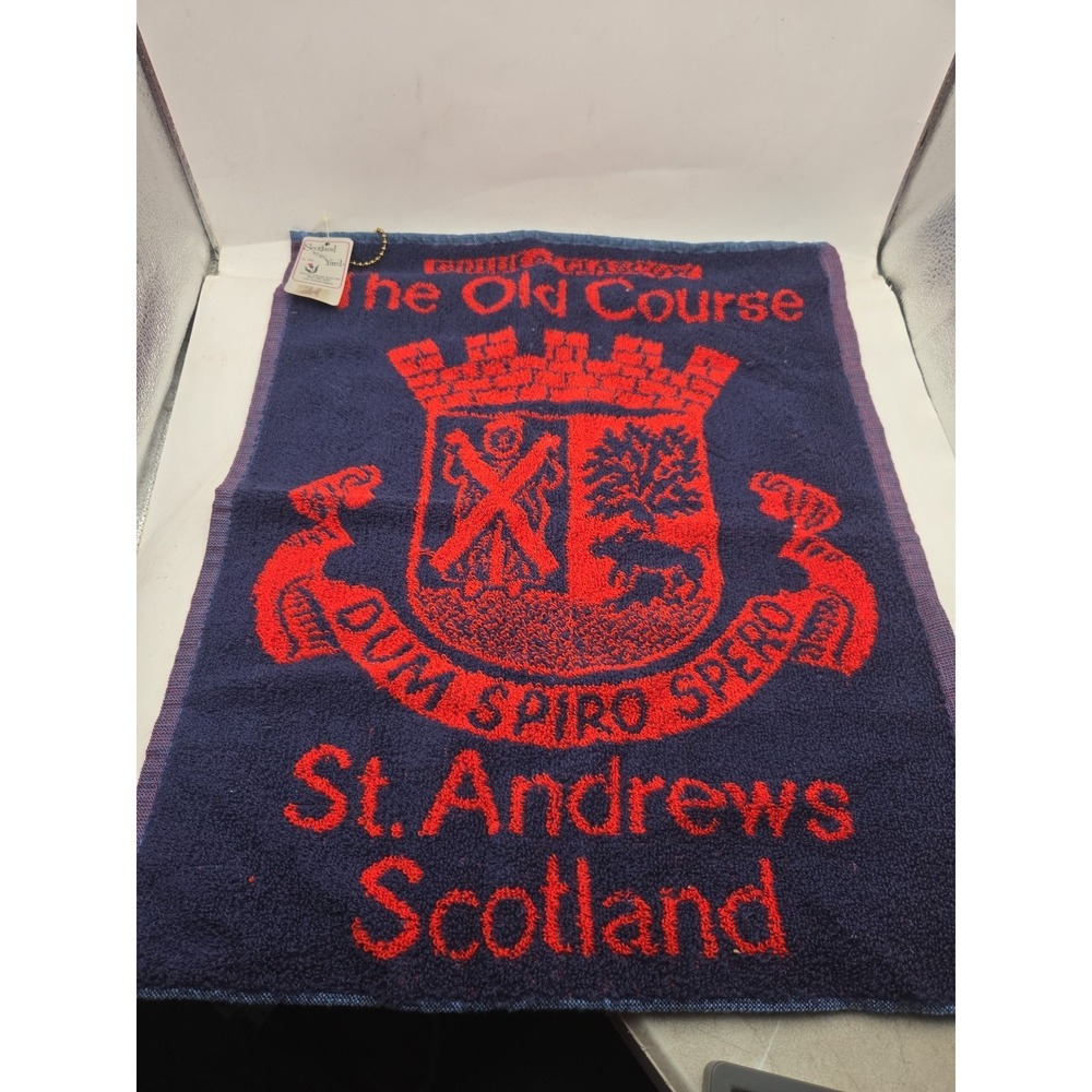 The Old Course St. Andrews Scotland Golf Club Towel Bag RED Blue - NEW W/ Tags